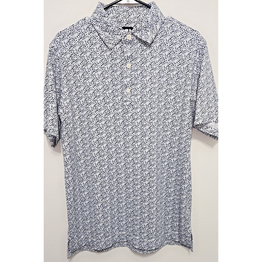 Footjoy Golf Confetti Print Pique Self Collar Polo Shirt Logo Men's Size Small